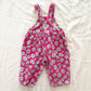 OshKosh Bright Pink Floral Cord Bubble Overalls - Yellow Clover Vintage Kids Clothes