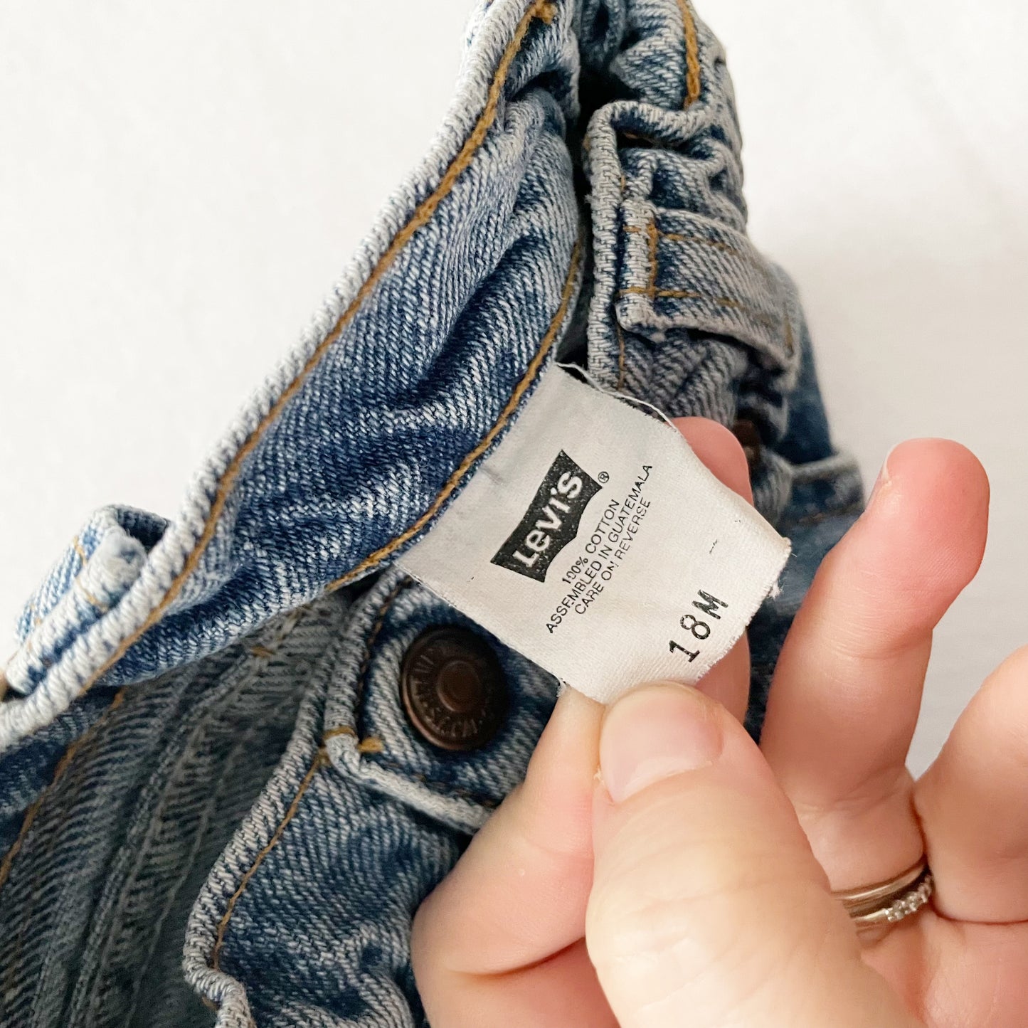 Levi’s Cinch Waist Orange Tab Jeans - Yellow Clover Vintage Kids Clothes
