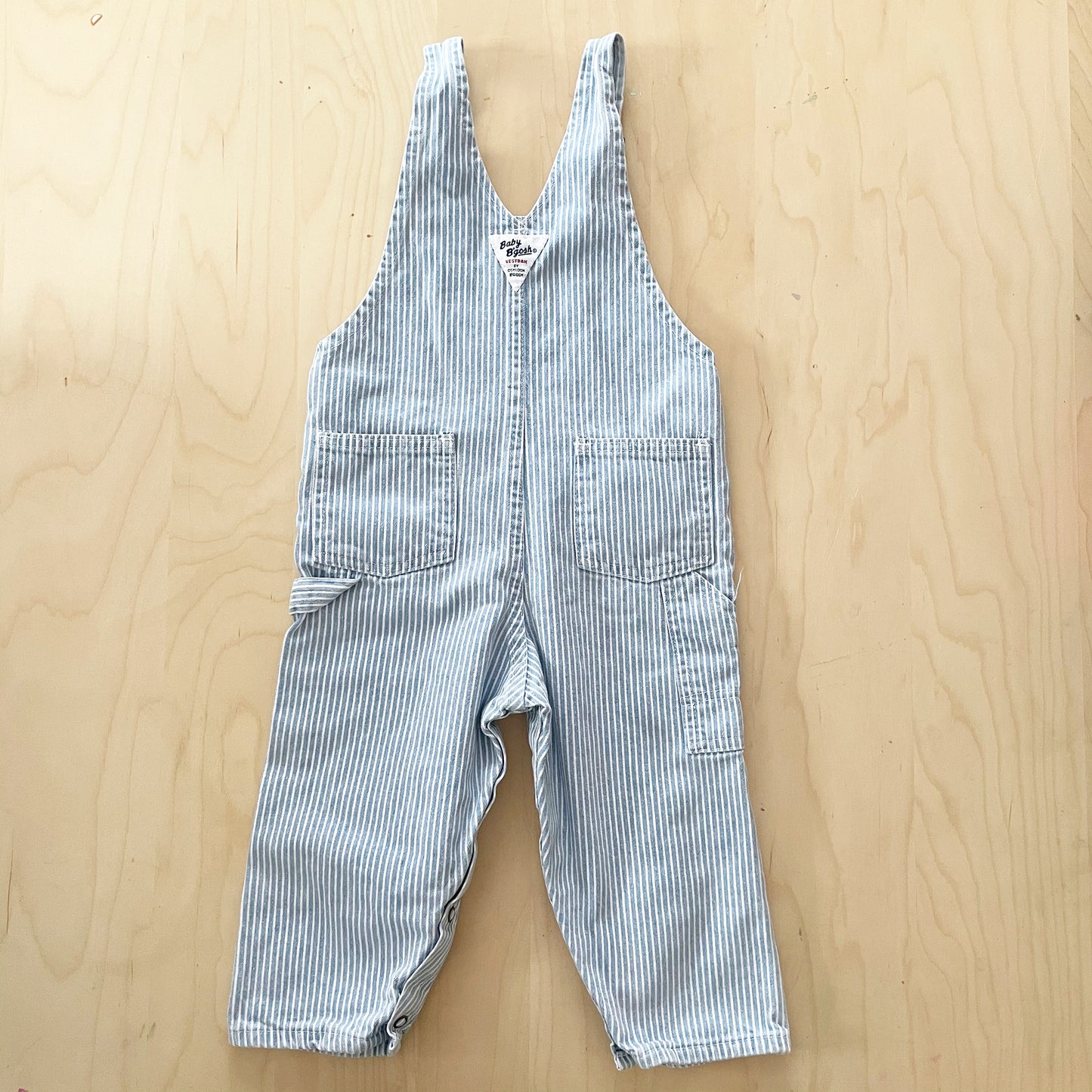 Vintage Baby B’gosh Light Wash Engineer Stripe Overalls