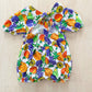 Vintage Fruit Print Romper - Yellow Clover Vintage Kids Clothes