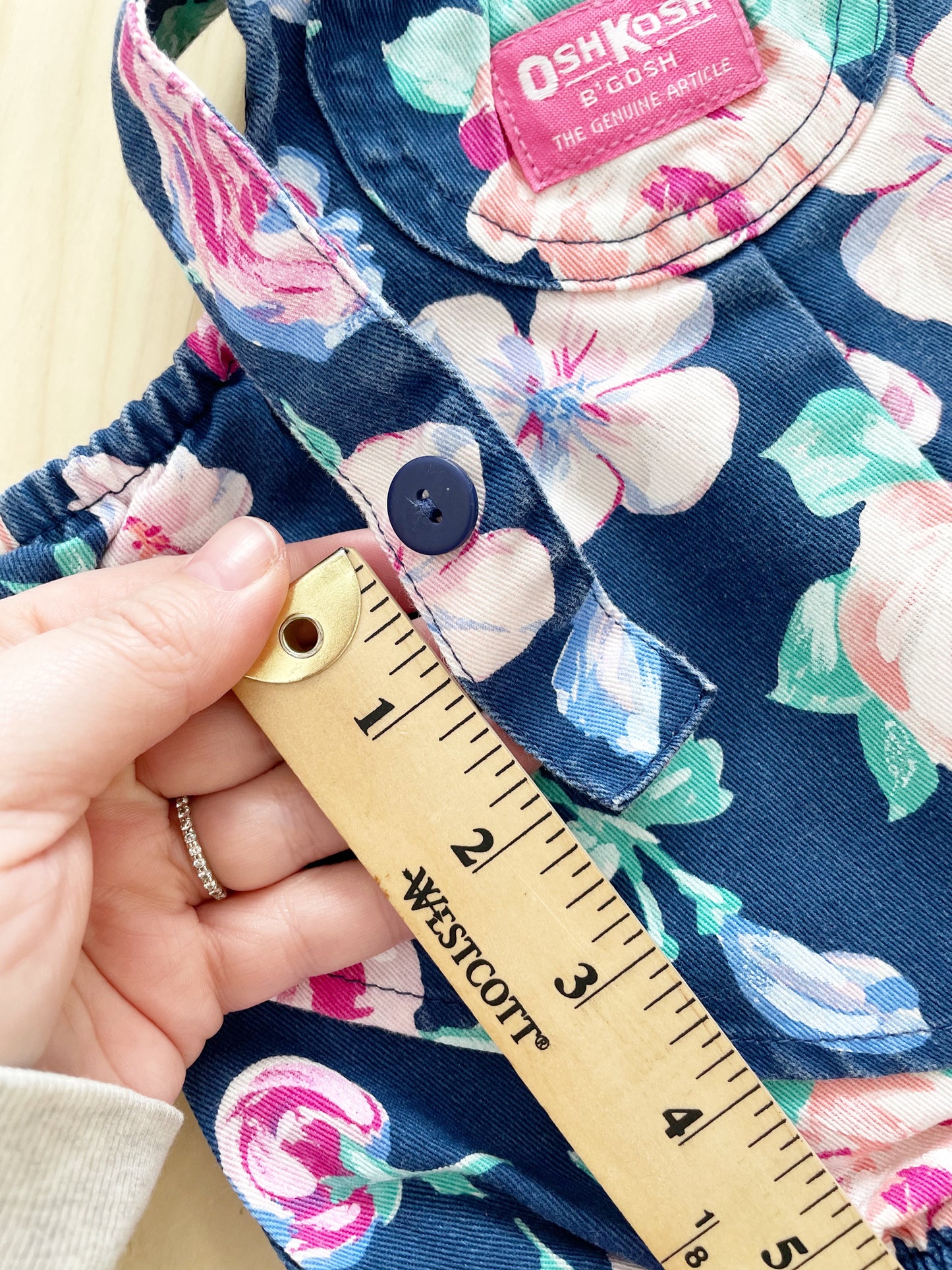 Vintage OshKosh Floral Ballet Co Bubble Overalls Romper