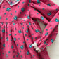 OshKosh Pink and Turquoise Floral Cord Dress - Yellow Clover Vintage Kids Clothes
