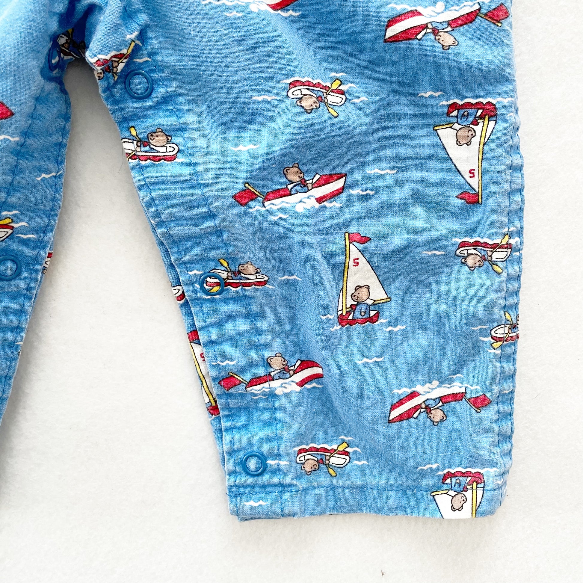 OshKosh Sailboat Bears Overalls - Yellow Clover Vintage Kids Clothes