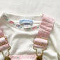 OshKosh Light Pink Floral Print Shortalls Set - Yellow Clover Vintage Kids Clothes
