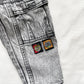 Lee Acid Wash Pleat Waist Patch Jeans • 2T - Yellow Clover Vintage Kids Clothes
