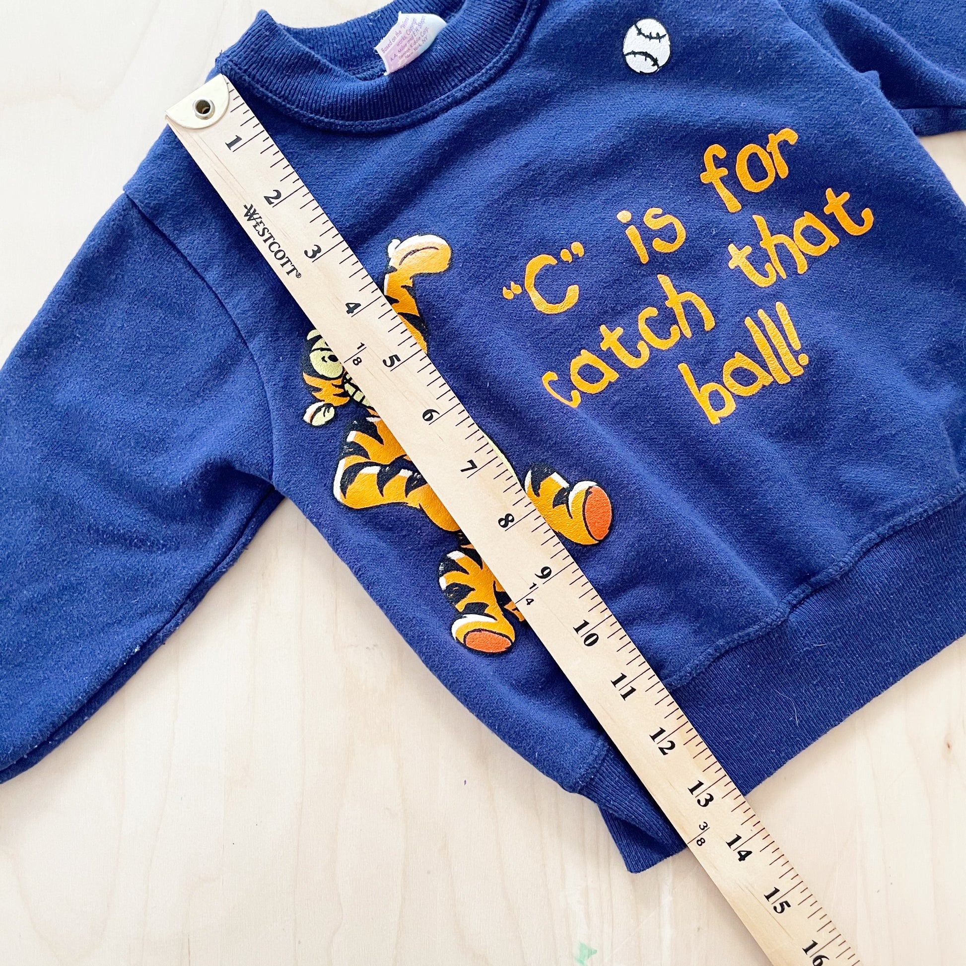 Vintage Tigger Baseball Sweatshirt - Yellow Clover Vintage Kids Clothes