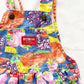 OshKosh Bright Fruit Print Shortalls - Yellow Clover Vintage Kids Clothes