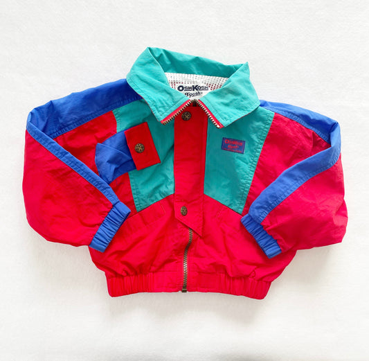OshKosh Nylon Colorblock Jacket - Yellow Clover Vintage Kids Clothes