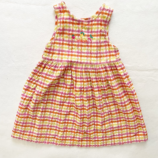 OshKosh Seersucker Fruit Embroidered Dress - Yellow Clover Vintage Kids Clothes