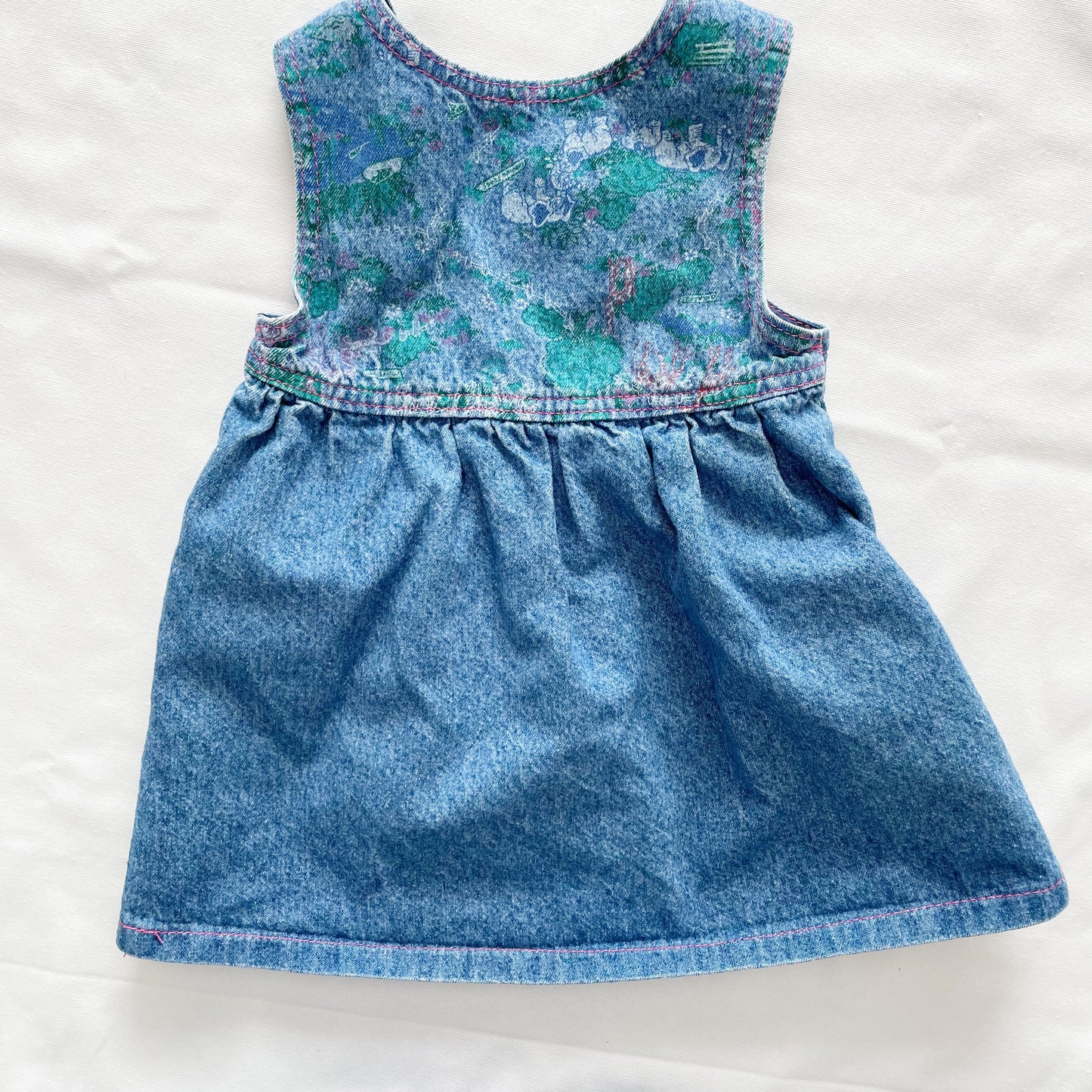 Lee Zoo Print Denim Pinafore Dress • 2T