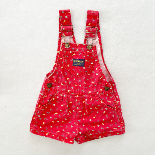 OshKosh Fruit Print Shortalls - Yellow Clover Vintage Kids Clothes