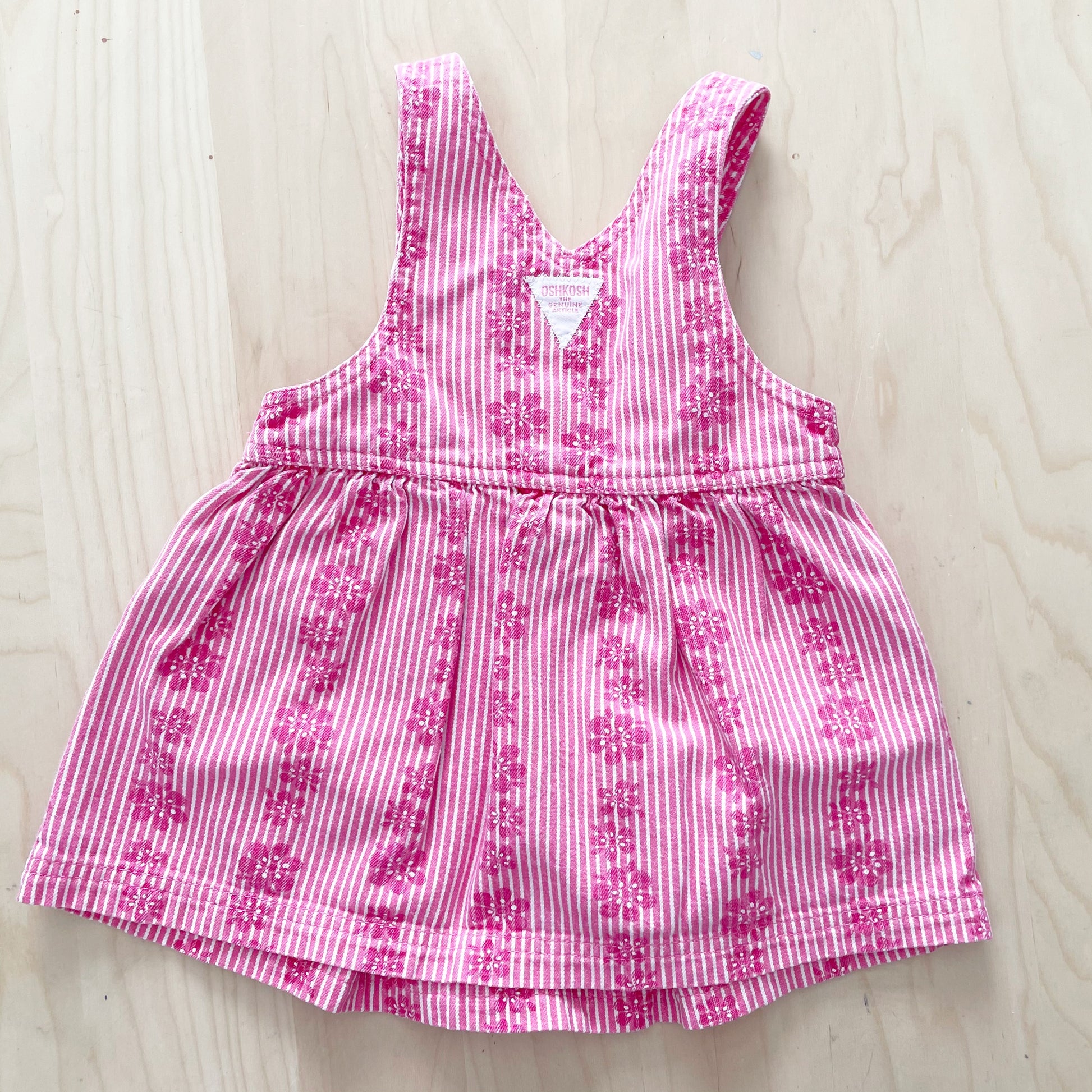 Retro OshKosh Floral Stripe Skirtall - Yellow Clover Vintage Kids Clothes