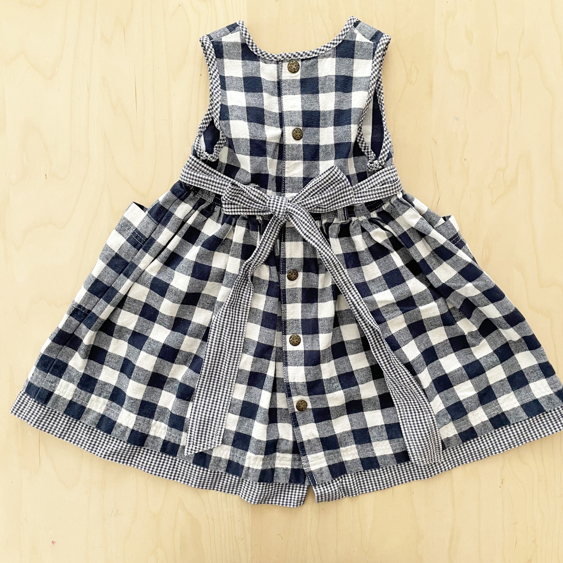 OshKosh Gingham Check Traditional Dress - Yellow Clover Vintage Kids Clothes