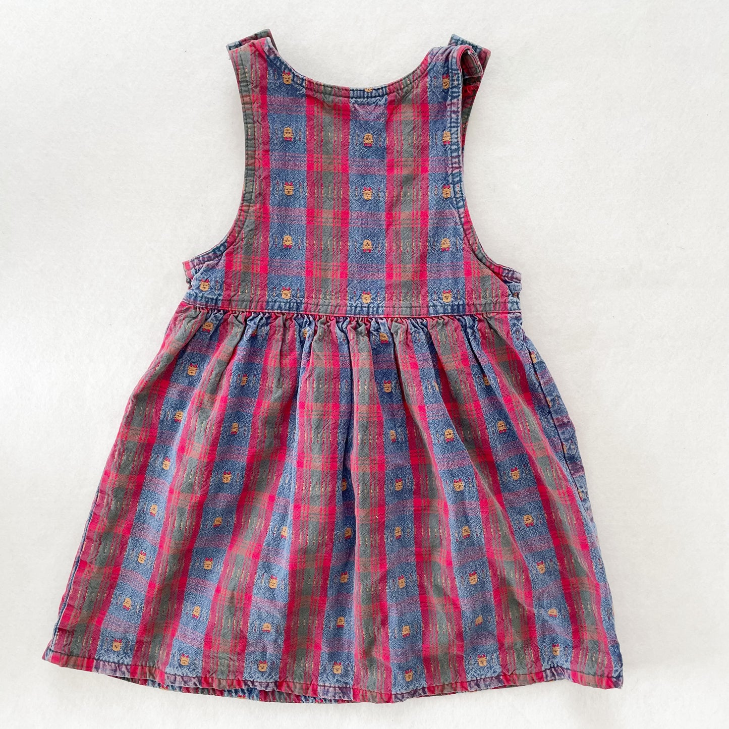 OshKosh Plaid Bear Woven Dress - Yellow Clover Vintage Kids Clothes