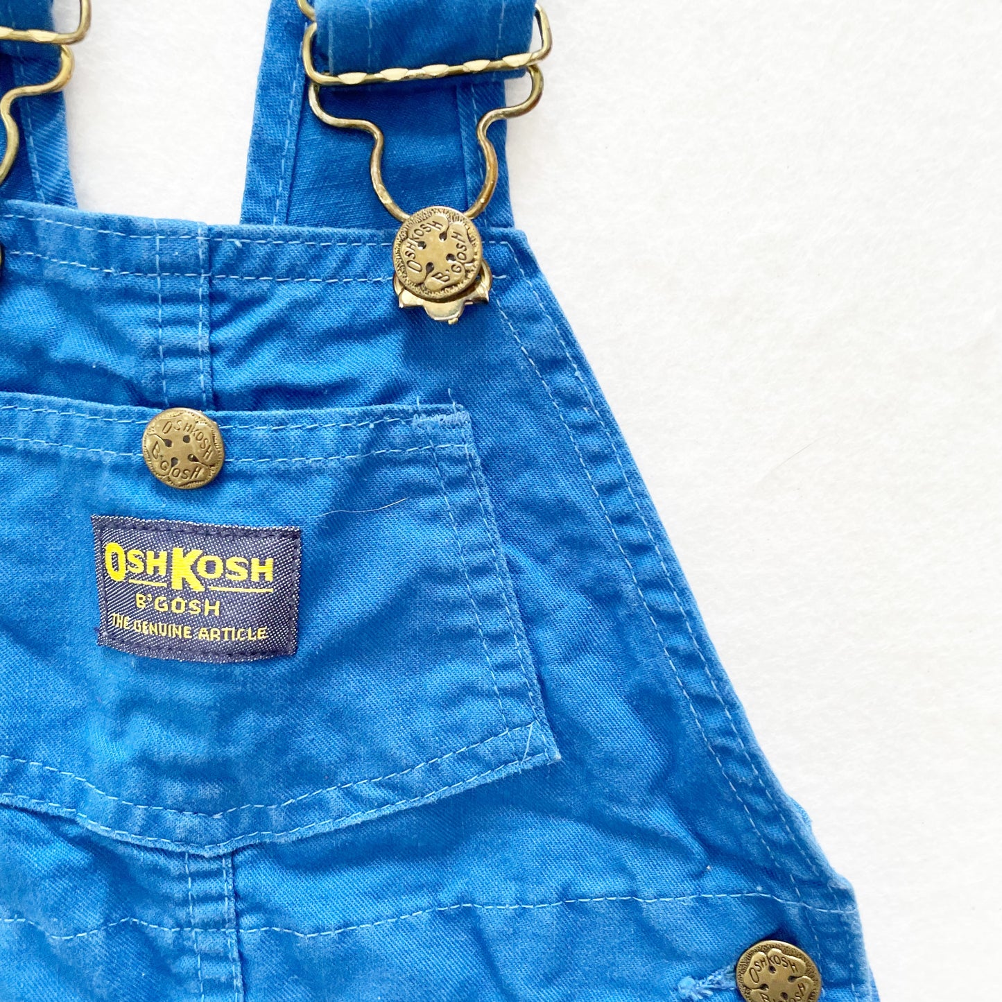 OshKosh Blue Shortalls - Yellow Clover Vintage Kids Clothes