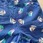 OshKosh Sailboat Print Shortalls - Yellow Clover Vintage Kids Clothes