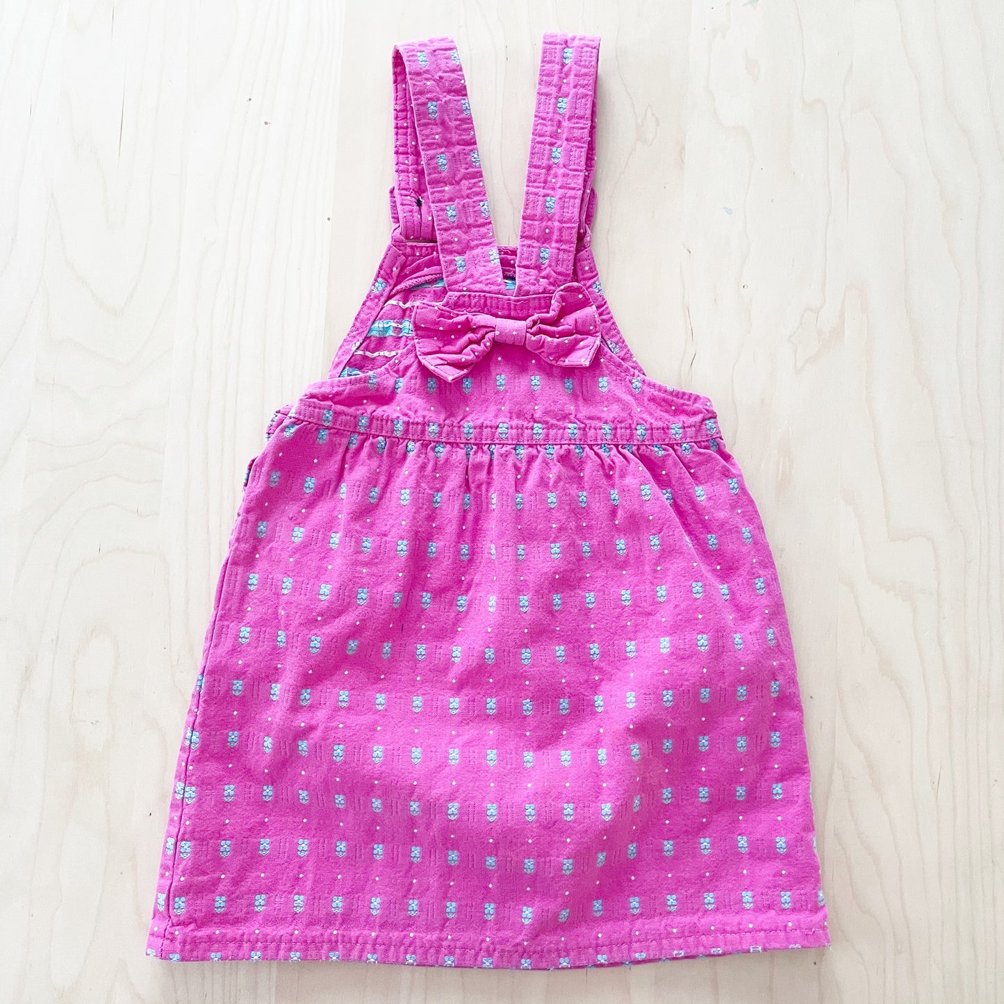 Vintage OshKosh Flower Woven Bow Back Skirtall - Yellow Clover Vintage Kids Clothes
