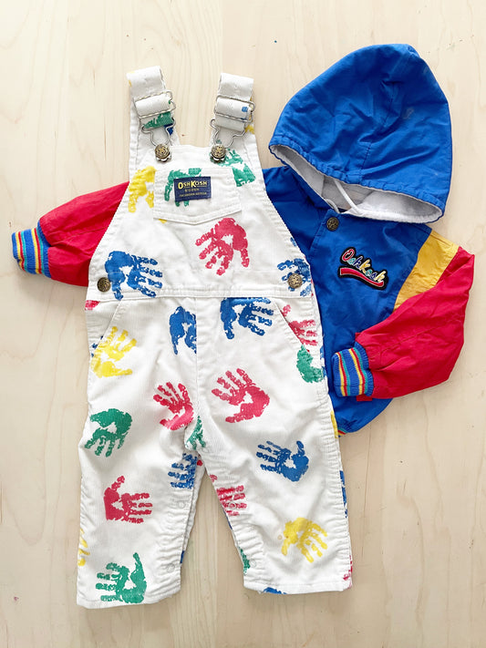 OshKosh Handprint Cord Overalls