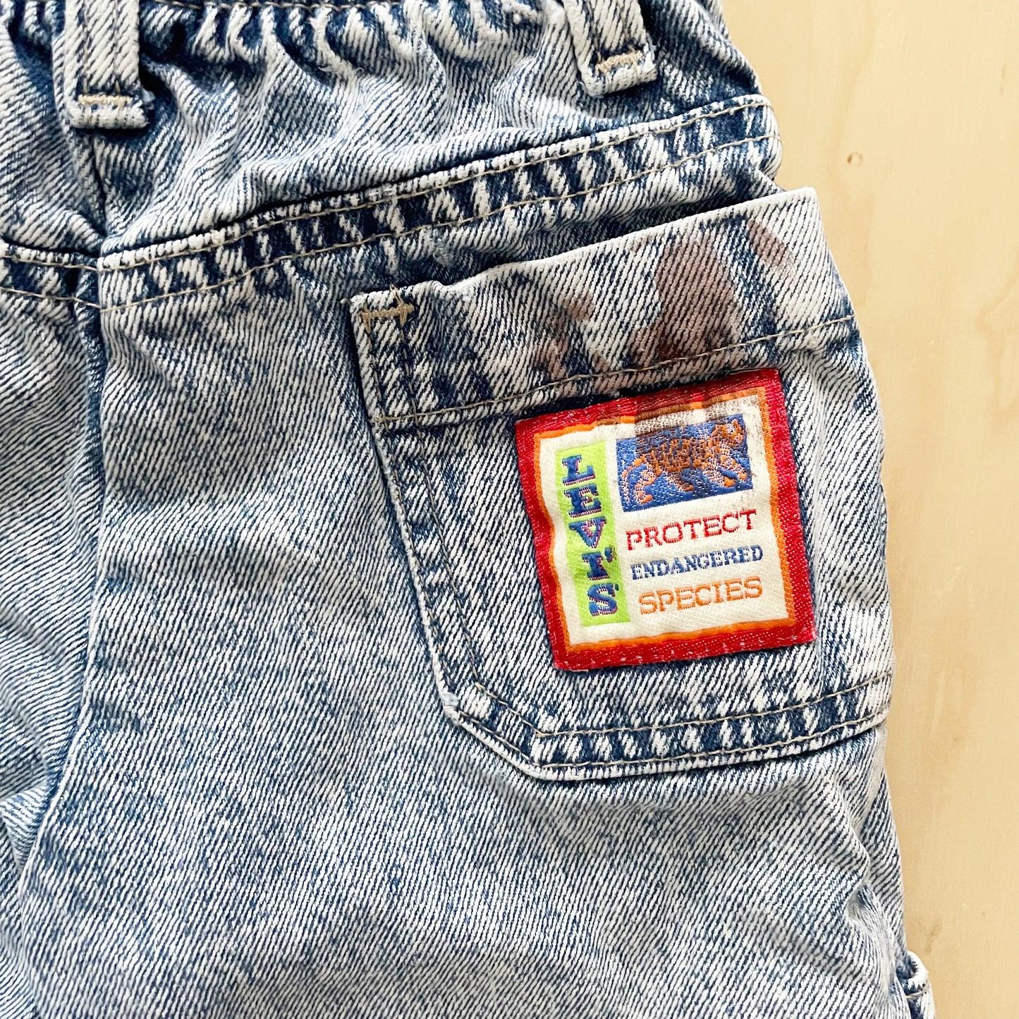 Levi’s Endangered Species Acid Wash Jeans - Yellow Clover Vintage Kids Clothes