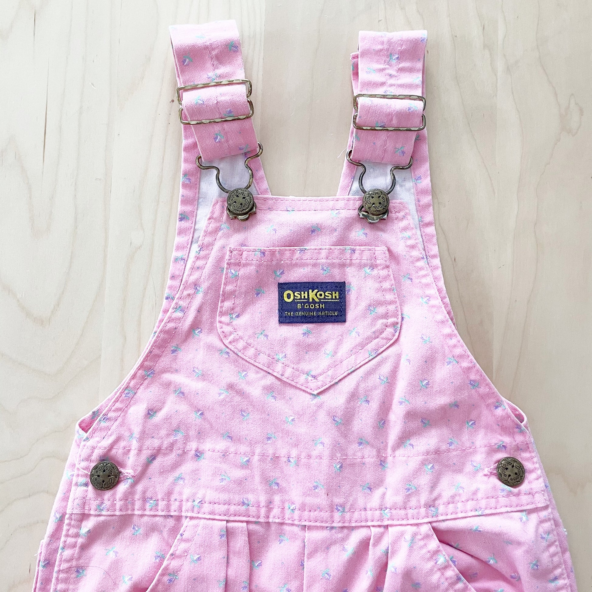 Vintage OshKosh Dainty Floral Overalls - Yellow Clover Vintage Kids Clothes