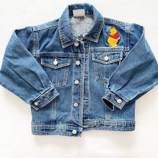 Winnie the Pooh Patch Denim Jacket - Yellow Clover Vintage Kids Clothes
