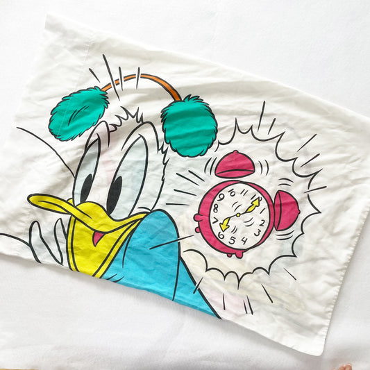 Vintage Disney Donald Duck Alarm Clock Pillowcase