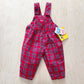 OshKosh Red Plaid Bow Back Overalls - Yellow Clover Vintage Kids Clothes
