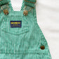 OshKosh Green Hickory Stripe Overalls - Yellow Clover Vintage Kids Clothes