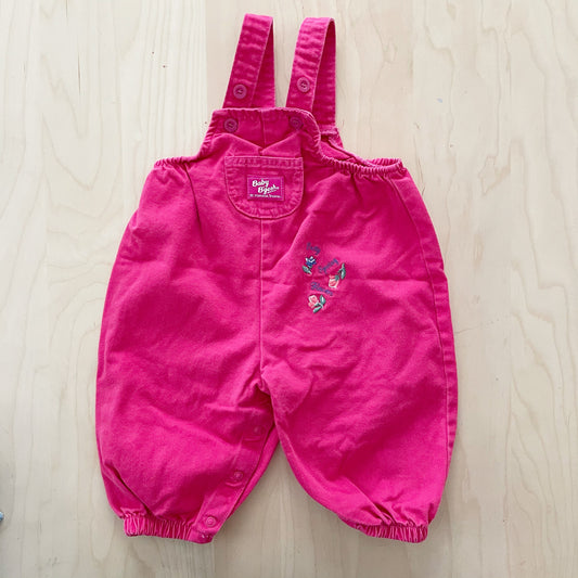 Baby B’gosh Flower Embroidery Bubble Overalls - Yellow Clover Vintage Kids Clothes