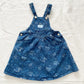 OshKosh Dark Denim Floral Printed Skirtall - Yellow Clover Vintage Kids Clothes
