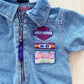 Harley Davidson Denim Zip Romper - Yellow Clover Vintage Kids Clothes