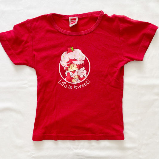 Strawberry Shortcake Graphic Tee - Yellow Clover Vintage Kids Clothes
