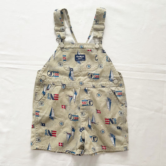 OshKosh Nautical Print Shortalls - Yellow Clover Vintage Kids Clothes