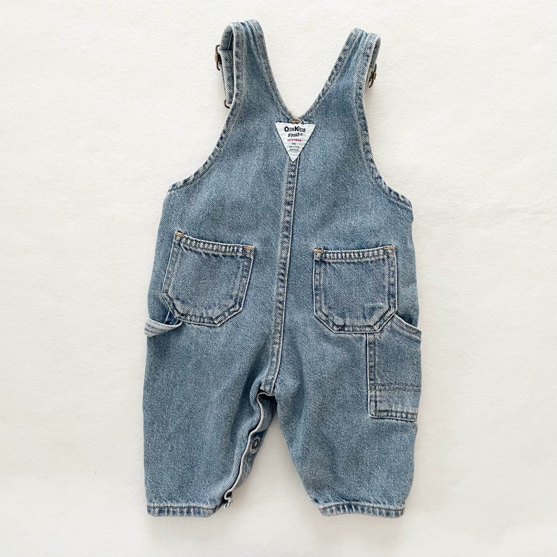 OshKosh Medium Denim Overalls - Yellow Clover Vintage Kids Clothes