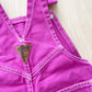 OshKosh Purple Pink Leather Patch Overalls - Yellow Clover Vintage Kids Clothes