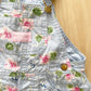 OshKosh Floral Baggy Cut Shortalls - Yellow Clover Vintage Kids Clothes