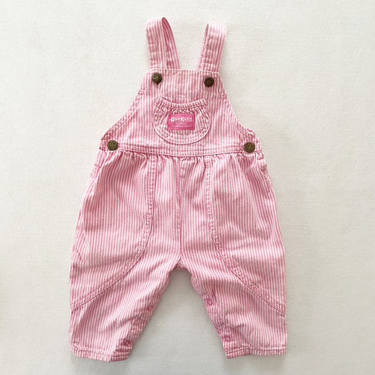 OshKosh Pink Hickory Stripe Bubble Overalls
