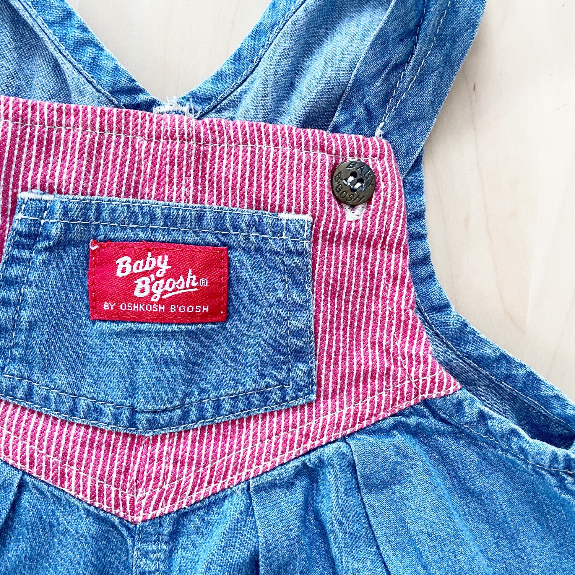 Vintage Baby B’gosh Chambray Bubble Overals - Yellow Clover Vintage Kids Clothes