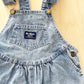 OshKosh Scoop Cut Lighter Wash Overalls - Yellow Clover Vintage Kids Clothes
