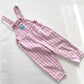 OshKosh Pink Textured Plaid Overalls - Yellow Clover Vintage Kids Clothes