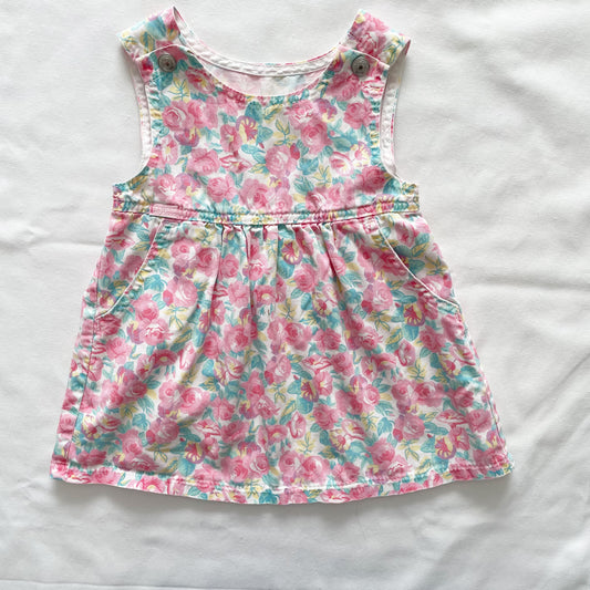 Lee Floral Print Pinafore Dress • 2T - Yellow Clover Vintage Kids Clothes