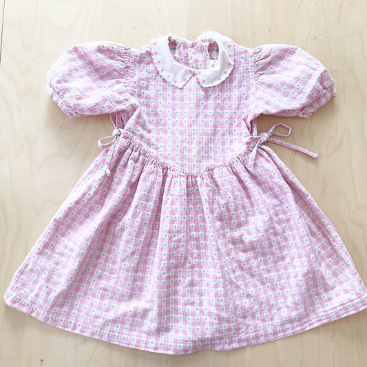 Vintage OshKosh Floral Woven Collared Dress - Yellow Clover Vintage Kids Clothes