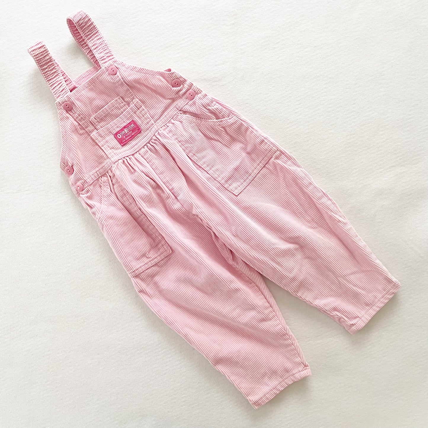 OshKosh Light Pink Cord Overalls - Yellow Clover Vintage Kids Clothes