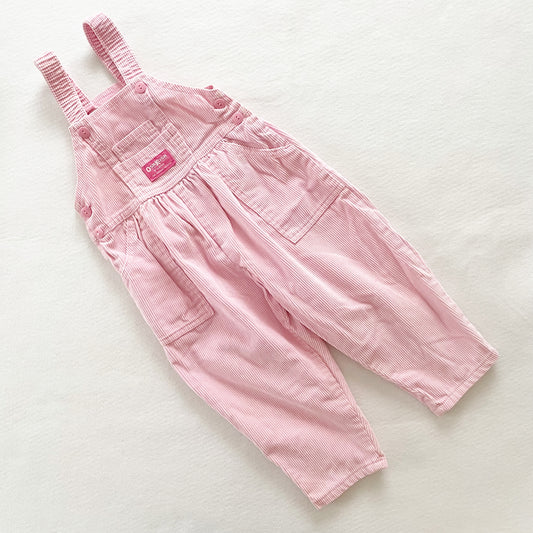 OshKosh Light Pink Cord Overalls - Yellow Clover Vintage Kids Clothes