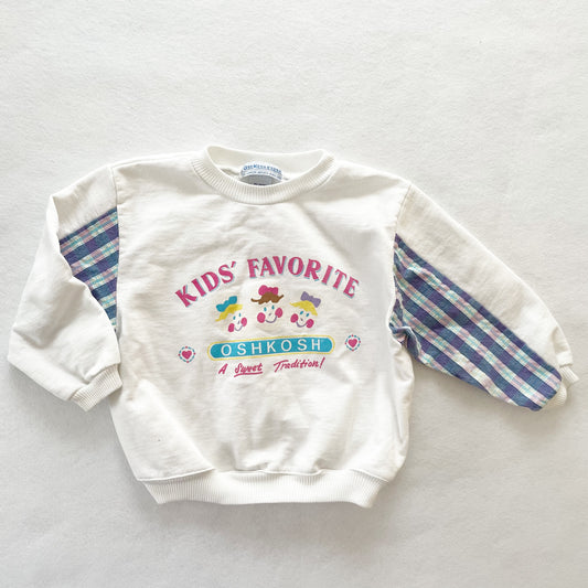 OshKosh Favorite Faces Sweatshirt - Yellow Clover Vintage Kids Clothes