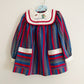 JC Penney Striped Embroidered Collar Dress - Yellow Clover Vintage Kids Clothes