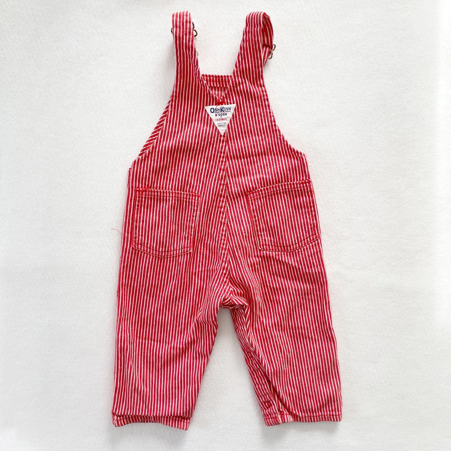 OshKosh Red Hickory Stripe Overalls