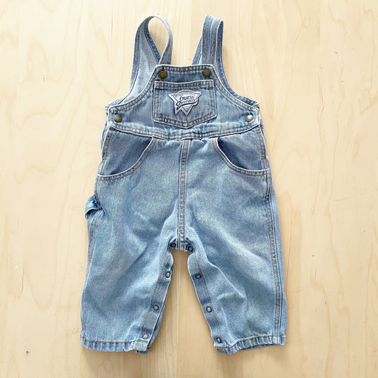 Vintage Guess Medium Wash Denim Patch Baby Overalls