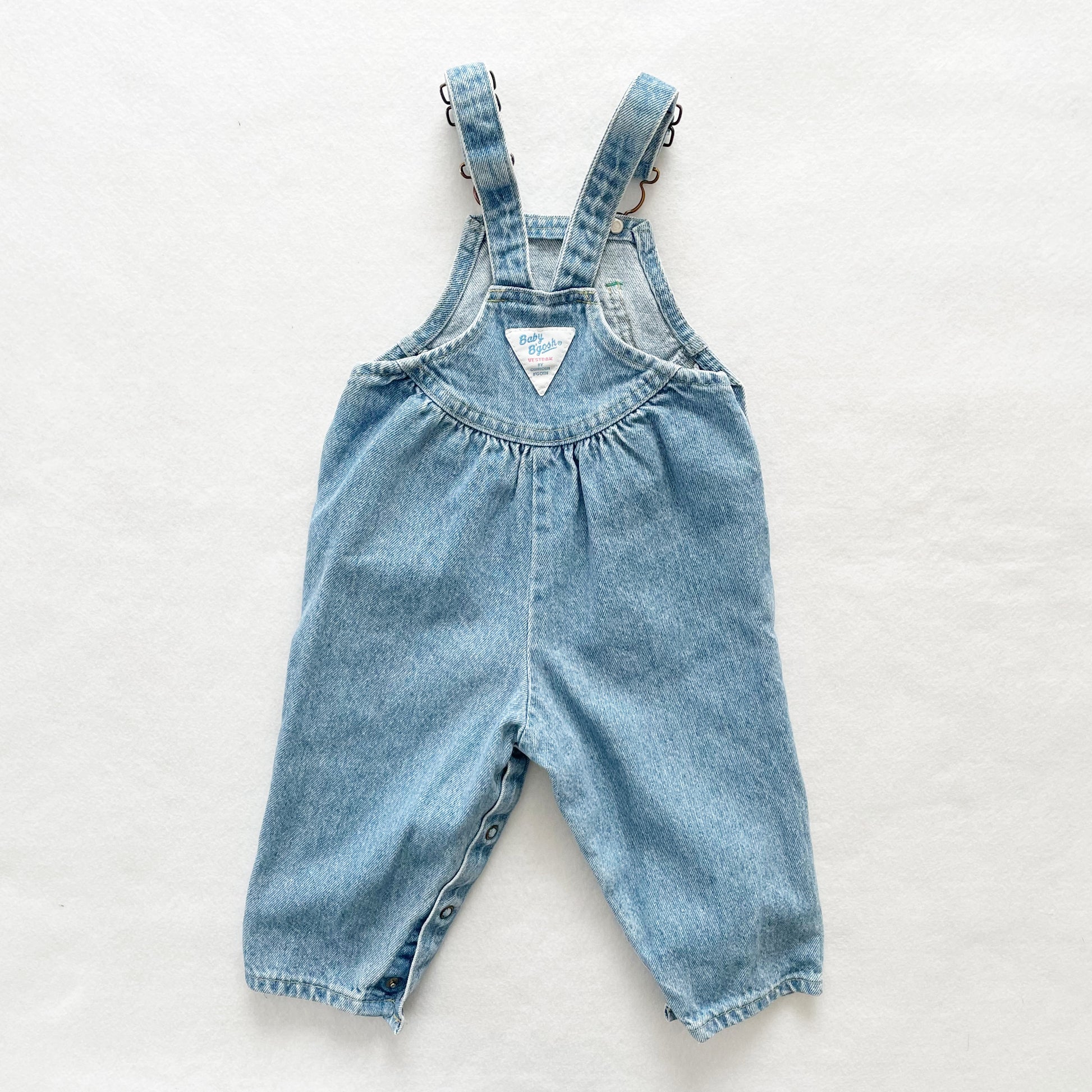 Baby B’gosh Denim Scoop Cut Overalls - Yellow Clover Vintage Kids Clothes