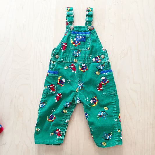 Vintage OshKosh Adventure Mice Fine Cord Overalls - Yellow Clover Vintage Kids Clothes